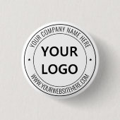 Aangepaste Business Logo Naam Website Ronde Button (Voorkant)