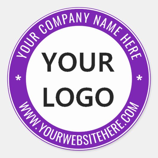 Aangepaste Business Logo Naam Website Ronde Sticke Sticker (Voorkant)