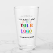 Aangepaste Business Logo Naam Website Tekstglas Glas (Achterkant)