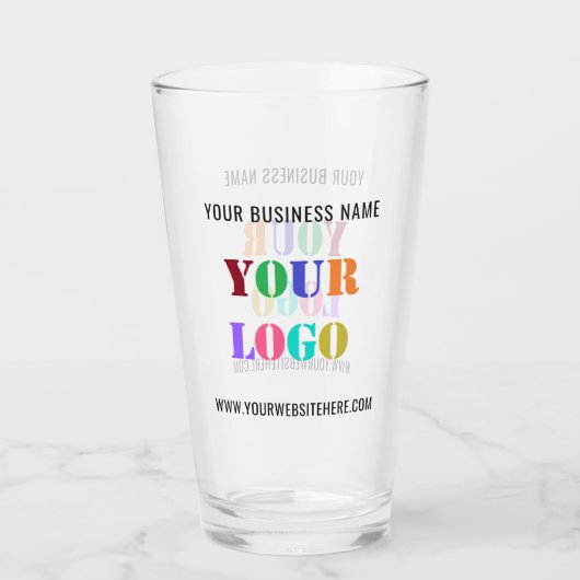 Aangepaste Business Logo Naam Website Tekstglas Glas (Achterkant)