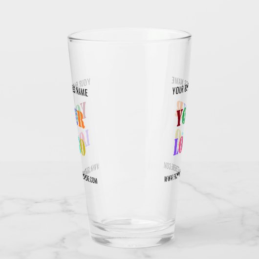 Aangepaste Business Logo Naam Website Tekstglas Glas (Links)