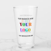 Aangepaste Business Logo Naam Website Tekstglas Glas (Voorkant)