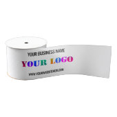 Aangepaste Business Logo Naam Website Uw Bedrijf Grosgrain Lint (Spoel)