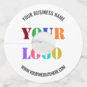 Aangepaste Business Logo Naam Website Wijnglas Lab Wijnglaslabel (Achterkant)