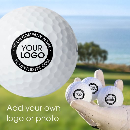 Aangepaste Business Logo Naam Zwart Wit Promotie Golfballen