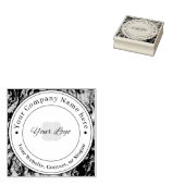 Aangepaste Business Logo Name Contact Information Rubberstempel (Gestempeld)