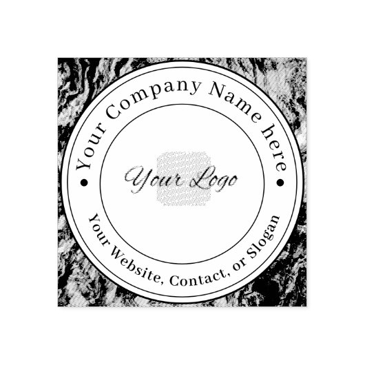 Aangepaste Business Logo Name Contact Information Rubberstempel (Afrduk)