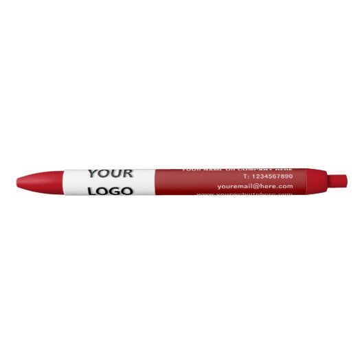 Aangepaste Business Logo Name Info Pen - Uw kleure (Voorkant)