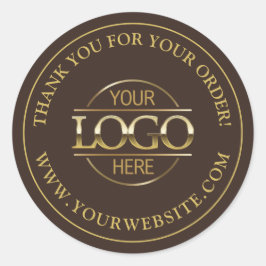 Aangepaste Business Logo Promotional Brown en Gold Ronde Sticker