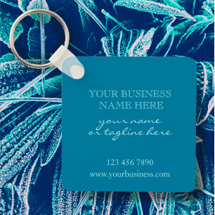 Aangepaste Business Logo Promotionele Aqua Turquoi Sleutelhanger