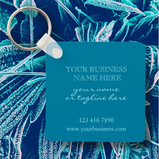 Aangepaste Business Logo Promotionele Aqua Turquoi Sleutelhanger