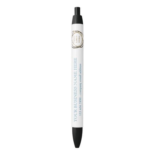 Aangepaste Business Logo Promotionele Eenvoudige A Zwarte Inkt Pen (Voorkant Verticaal)