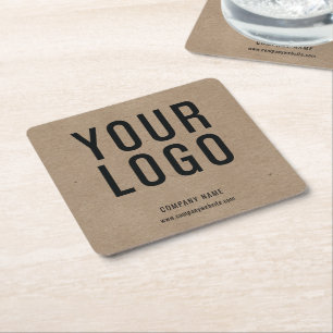 Aangepaste Business Logo Promotionele Kraft Paper  Kartonnen Onderzetters