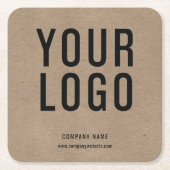 Aangepaste Business Logo Promotionele Kraft Paper  Kartonnen Onderzetters (Voorkant)