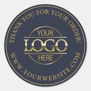 Aangepaste Business Logo Promotionele Marine Blauw Ronde Sticker