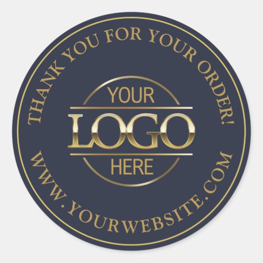 Aangepaste Business Logo Promotionele Marine Blauw Ronde Sticker (Voorkant)