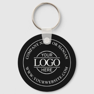 Aangepaste Business Logo Promotionele Zwart-wit Sleutelhanger