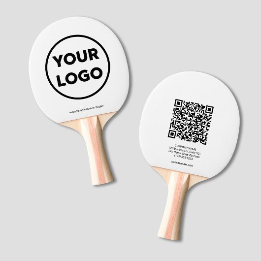 Aangepaste Business Logo QR-code en tekstbranding Tafeltennisbatje