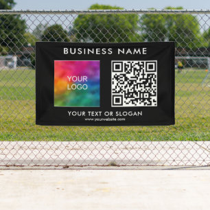 Aangepaste Business Logo QR Code Modern Outdoor Be Spandoek