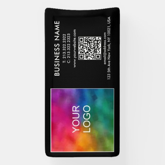 Aangepaste Business Logo QR Code Modern Outdoor Spandoek (Verticaal)