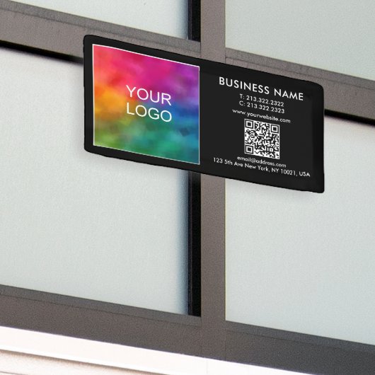 Aangepaste Business Logo QR Code Modern Outdoor Spandoek (Buitenkant Gebouw)