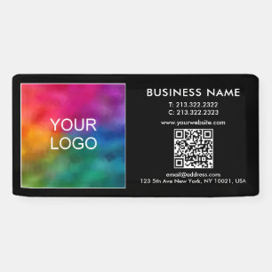 Aangepaste Business Logo QR Code Modern Outdoor Spandoek