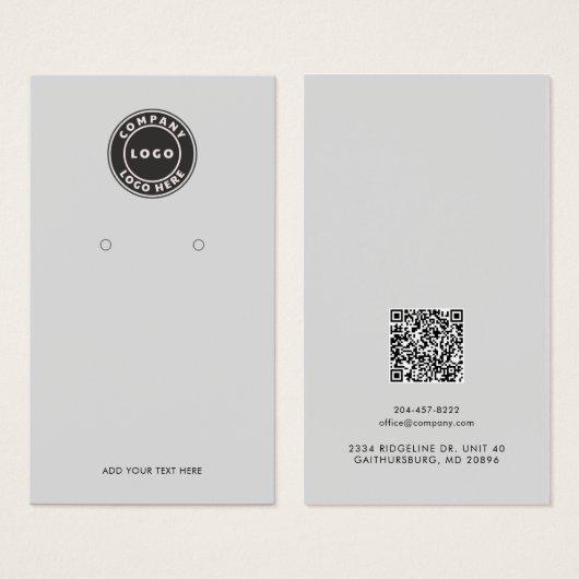 Aangepaste Business Logo QR Code Oorbellen Display Visitekaartje (Voorkant /achterkant)