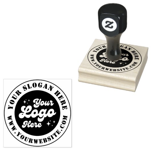 Aangepaste Business Logo Slogan Website Rubberstempel (Gestempeld)