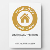 Aangepaste Business Logo Slogan Website Tabel Plaq Fotoplaat (voorkant)