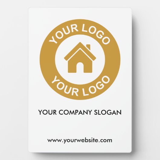 Aangepaste Business Logo Slogan Website Tabel Plaq Fotoplaat (voorkant)