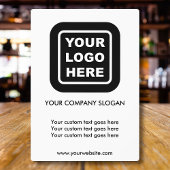 Aangepaste Business Logo Slogan Website Tabel Plaq Fotoplaat