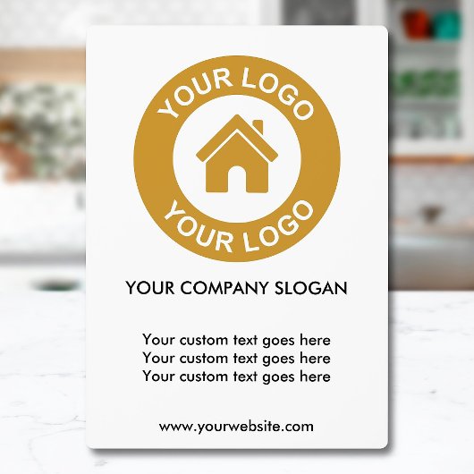 Aangepaste Business Logo Slogan Website Tabel Plaq Fotoplaat