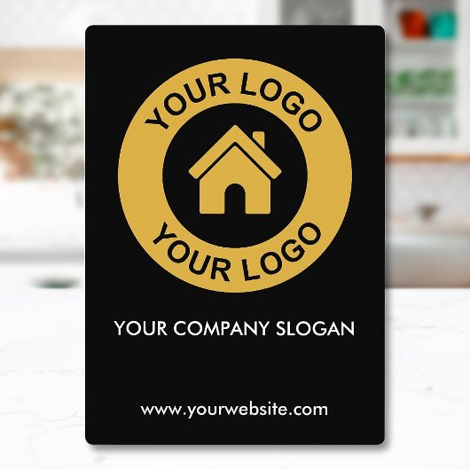 Aangepaste Business Logo Slogan Website Tabel Plaq Fotoplaat