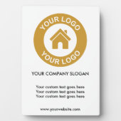 Aangepaste Business Logo Slogan Website Tabel Plaq Fotoplaat (voorkant)