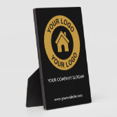 Aangepaste Business Logo Slogan Website Tabel Plaq Fotoplaat (Zijkant)