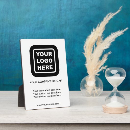 Aangepaste Business Logo Slogan Website Tabel Plaq Fotoplaat (Zijkant)