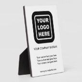 Aangepaste Business Logo Slogan Website Tabel Plaq Fotoplaat (Zijkant)