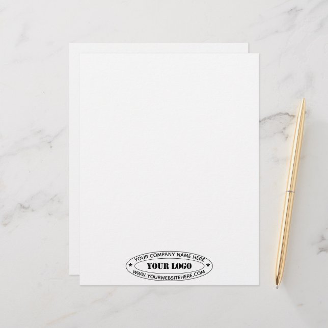 Aangepaste Business Logo Stamp Letterhead Briefhoofd (Voorkant / Achterkant in situ)