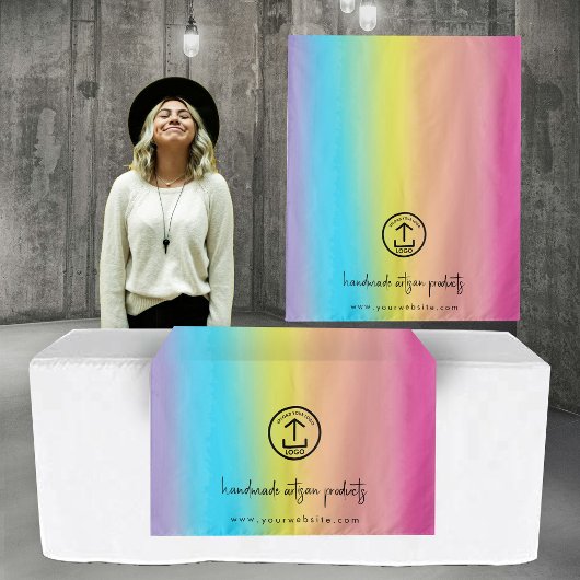 Aangepaste Business Logo Table Runner Banner Rainb Wandkleed