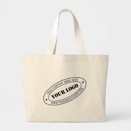 Aangepaste Business Logo Tekst Gepersonaliseerde C Grote Tote Bag (Voorkant)