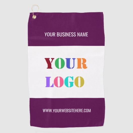 Aangepaste Business Logo Tekst Golfhanddoek Kies K (Voorkant)