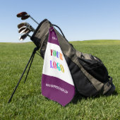 Aangepaste Business Logo Tekst Golfhanddoek Kies K (Groen)