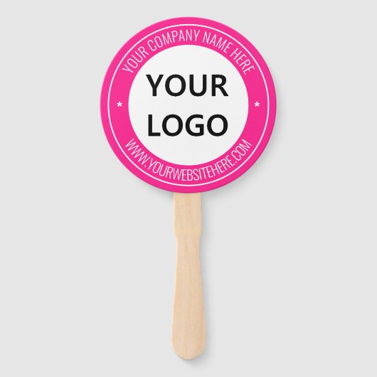 Aangepaste Business Logo Tekst Hand kan kleuren ki Handwaaier (Achterkant)