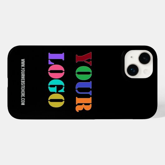 Aangepaste Business Logo Tekst iPhone Case Uw Kleu (Achterkant (horizontaal))