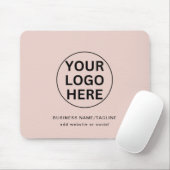 Aangepaste Business Logo & Tekst l Blush Pink Prom Muismat (Met muis)