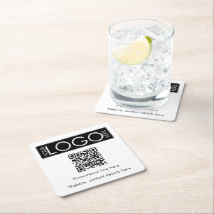 Aangepaste Business Logo Tekst QR Code Promotionee Kartonnen Onderzetters