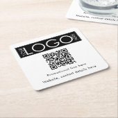 Aangepaste Business Logo Tekst QR Code Promotionee Kartonnen Onderzetters (Schuin)