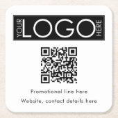Aangepaste Business Logo Tekst QR Code Promotionee Kartonnen Onderzetters (Voorkant)