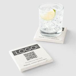 Aangepaste Business Logo Tekst QR Code Promotionee Stenen Onderzetter