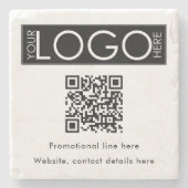 Aangepaste Business Logo Tekst QR Code Promotionee Stenen Onderzetter (Voorkant)
